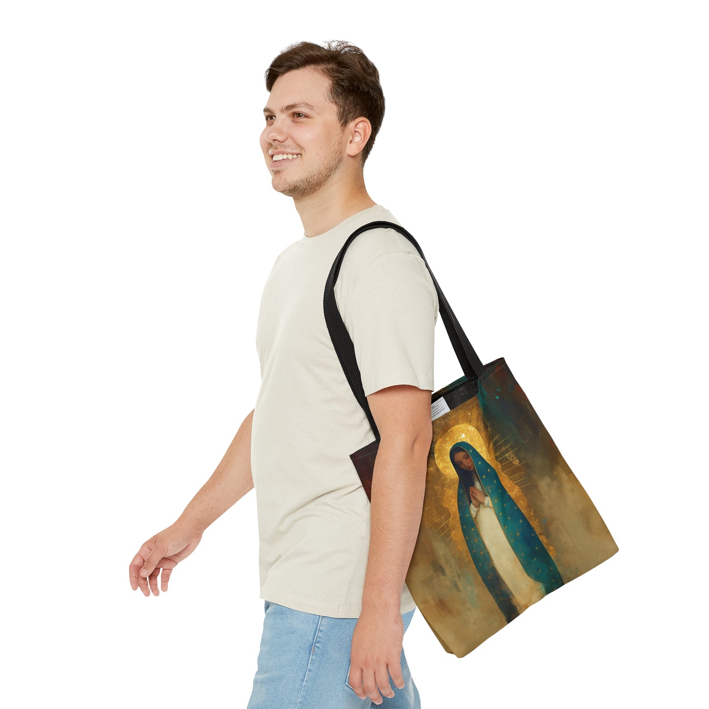 Flower of the new World - Our Lady of Guadalupe Tote Bag - Large Medium Small Faith Art Bag - Catholic Faith Purse - Double Sided