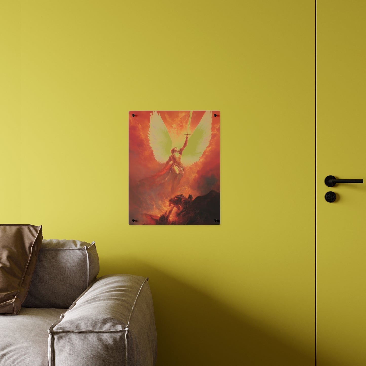 Saint Michael the Archangel Wall Art Panel - Ready to Hang Acrylic Print - Catholic Saint Art - Patron Saint Print - No Frame needed