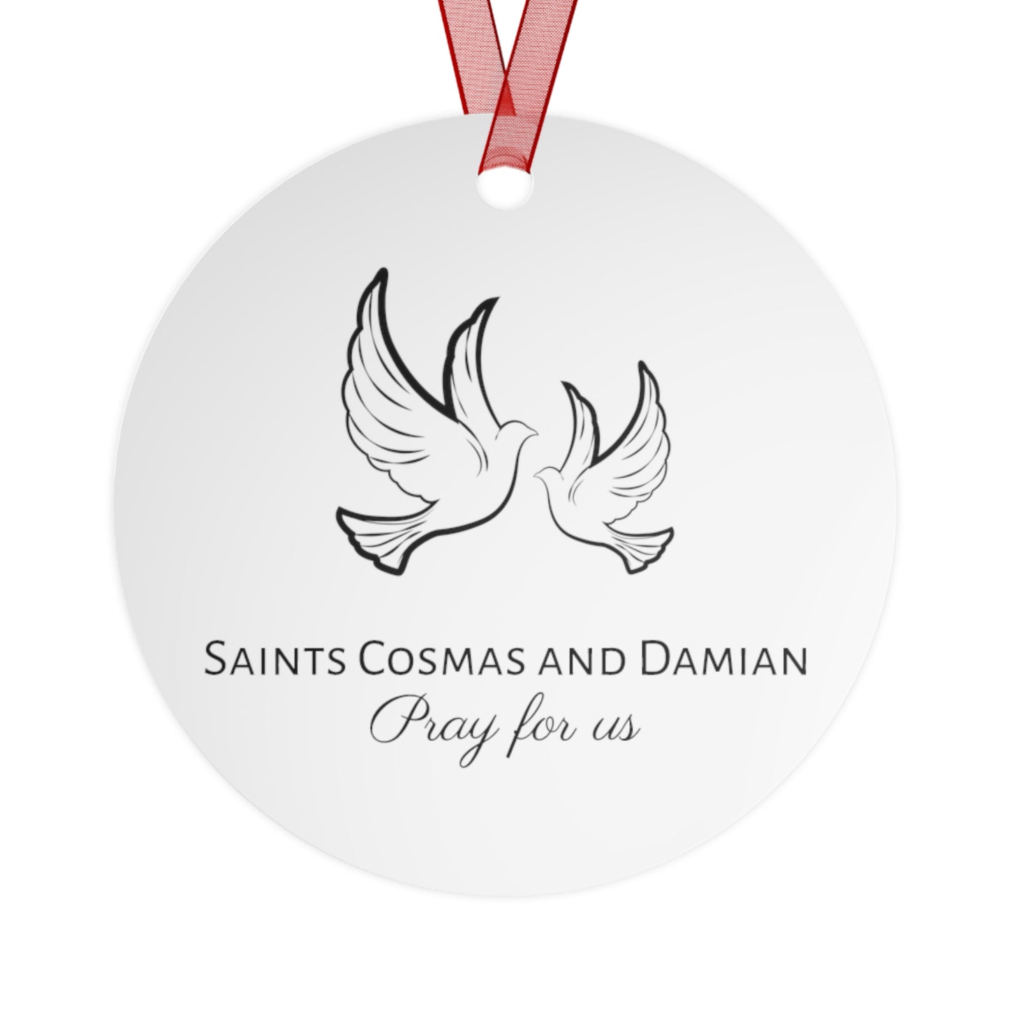 Saints Cosmas and Damian Metal Ornament - Religious Holiday Christmas Ornament and Keepsake - Prayer Ornament - Catholic Gift