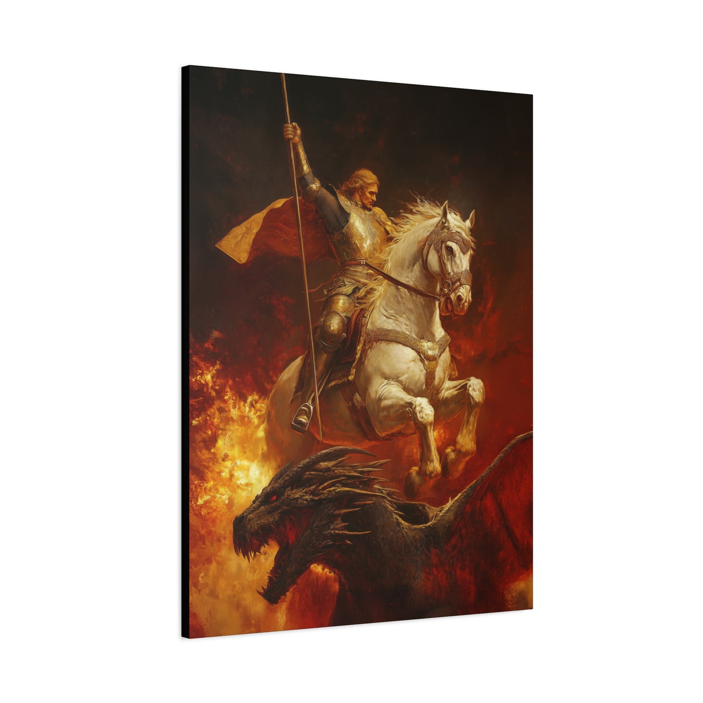 Saint George - Museum Wrapped Canvas - Sanctified Souls Print - Religious Art for your Home - Catholic Patron Saint Art