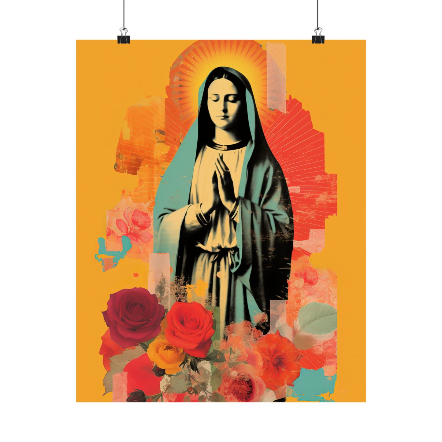 Roses of Tepeyac - Our Lady of Guadalupe - Sanctified Souls Print - Multiple Sizes - Premium Matte Vertical Posters
