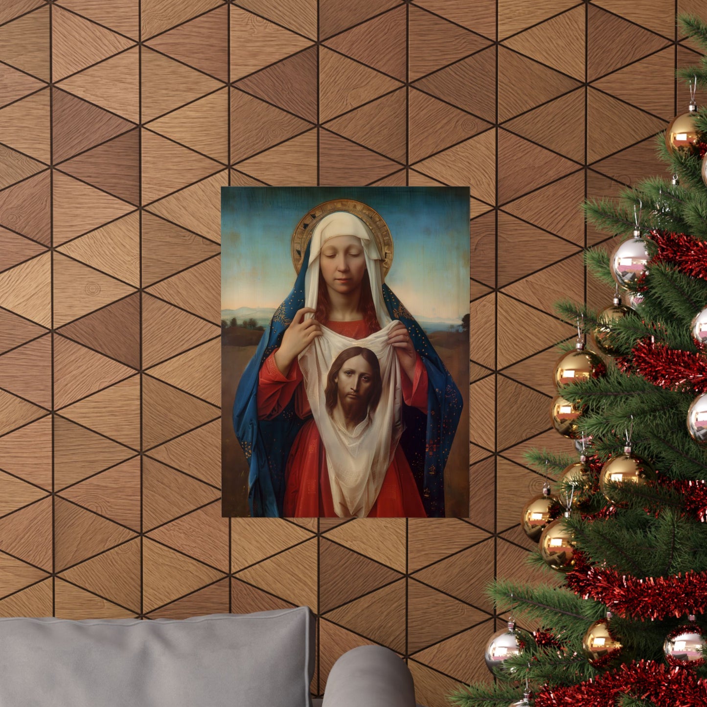 Saint Veronica / Saint Veronica's Veil - Sanctified Souls Print - Multiple Sizes - Premium Posters - Catholic Art - Christian painting