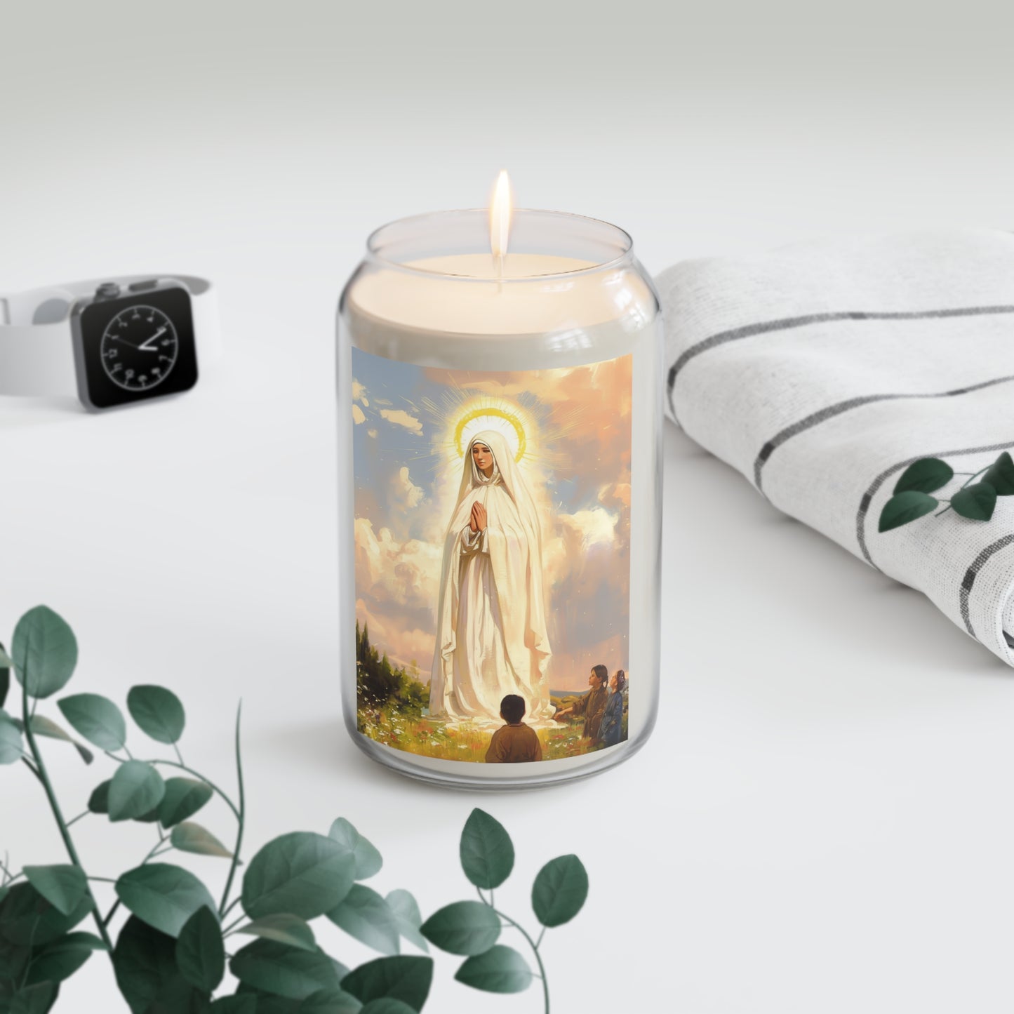 Our Lady of Fátima - Scented Prayer Candle, 13.75oz - Candle - Catholic Art - prayer room Scented Candle - Religious gift