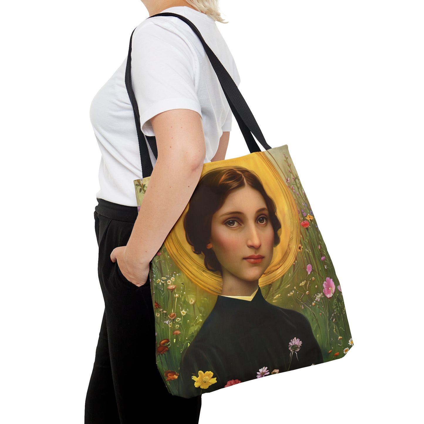 Saint Bartolomea Capitanio Tote Bag - Large Medium Small Faith Art Bag - Catholic Faith Purse - Religious Carry All Reusable Tote Bag