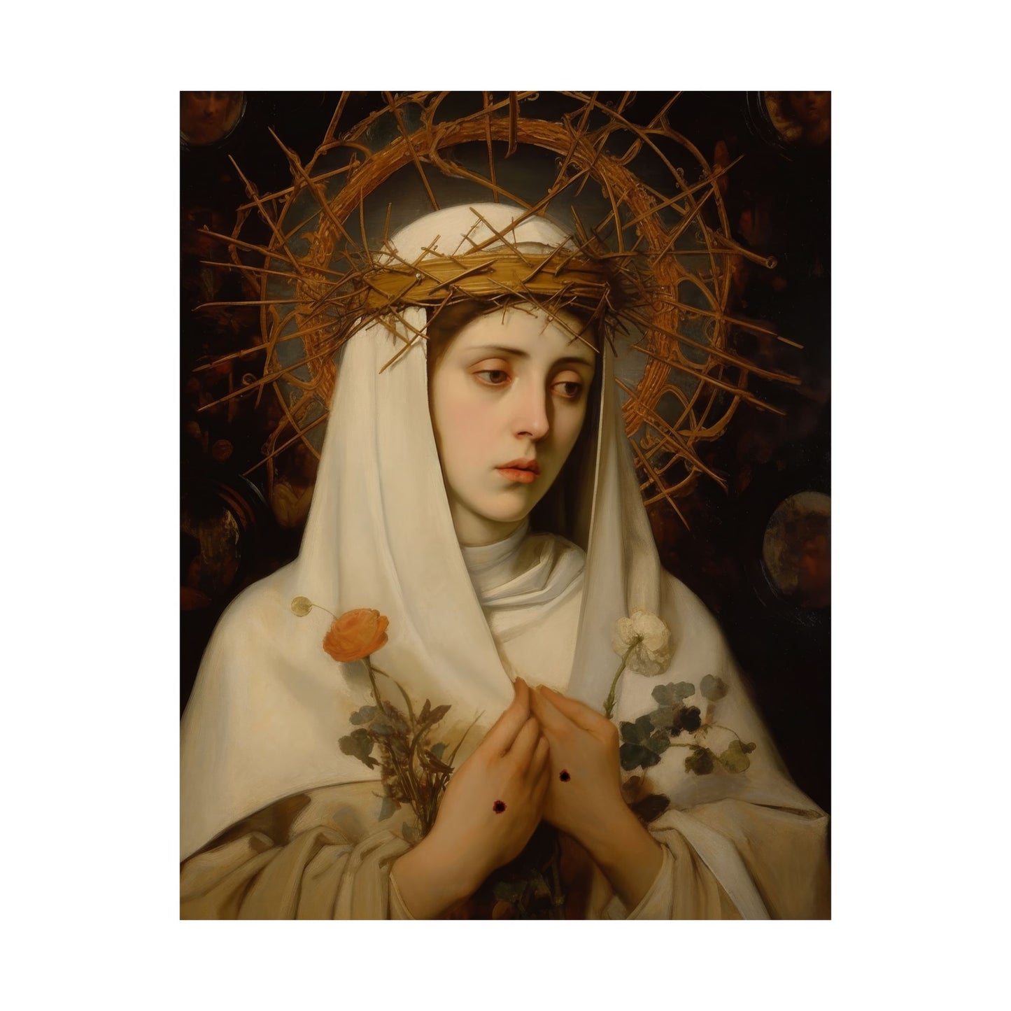 Saint Catherine of Siena - Sanctified Souls Print - Multiple Sizes - Premium Matte Vertical Posters - Catholic Saint Art