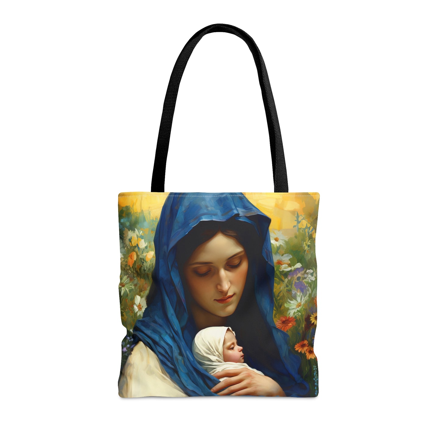 Graceful Maternity : The Virgin Mary and the Infant Savior Tote Bag - Catholic faith inspired carry-all purse - day to day bag Double Sided