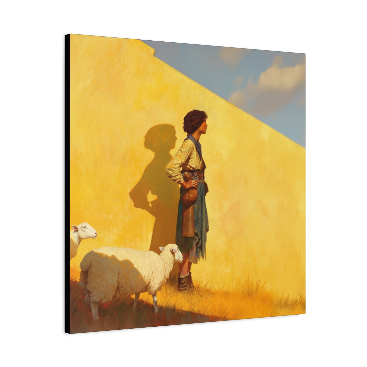 David son of Jesse - David the Shepherd Boy - Museum Wrapped Canvas - Sanctified Souls Print - Religious Art for your Home