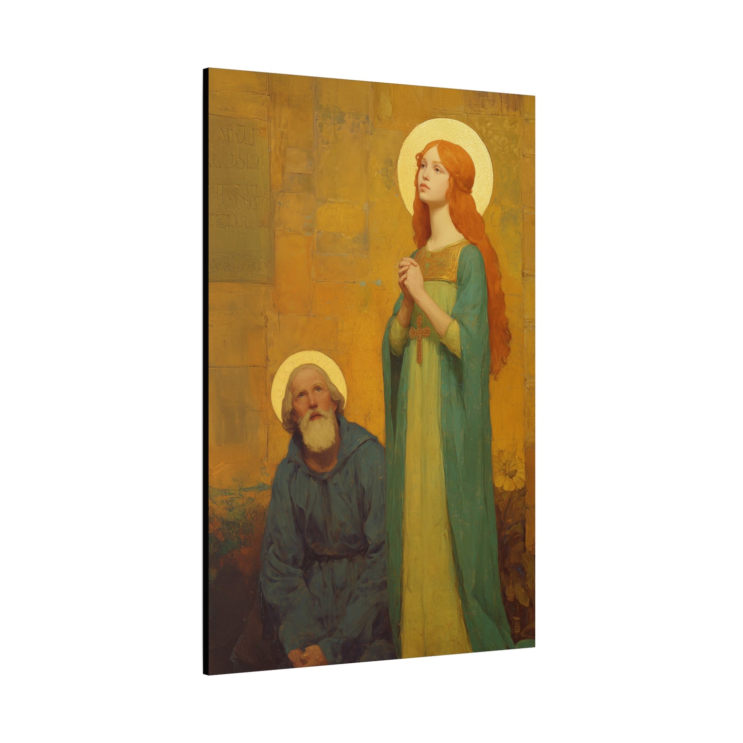 Saints Justina and Cyprian - Multiple Sizes - Catholic Home art - Museum Wrapped Canvas - Sanctified Souls Print - Catholic Martyr Art