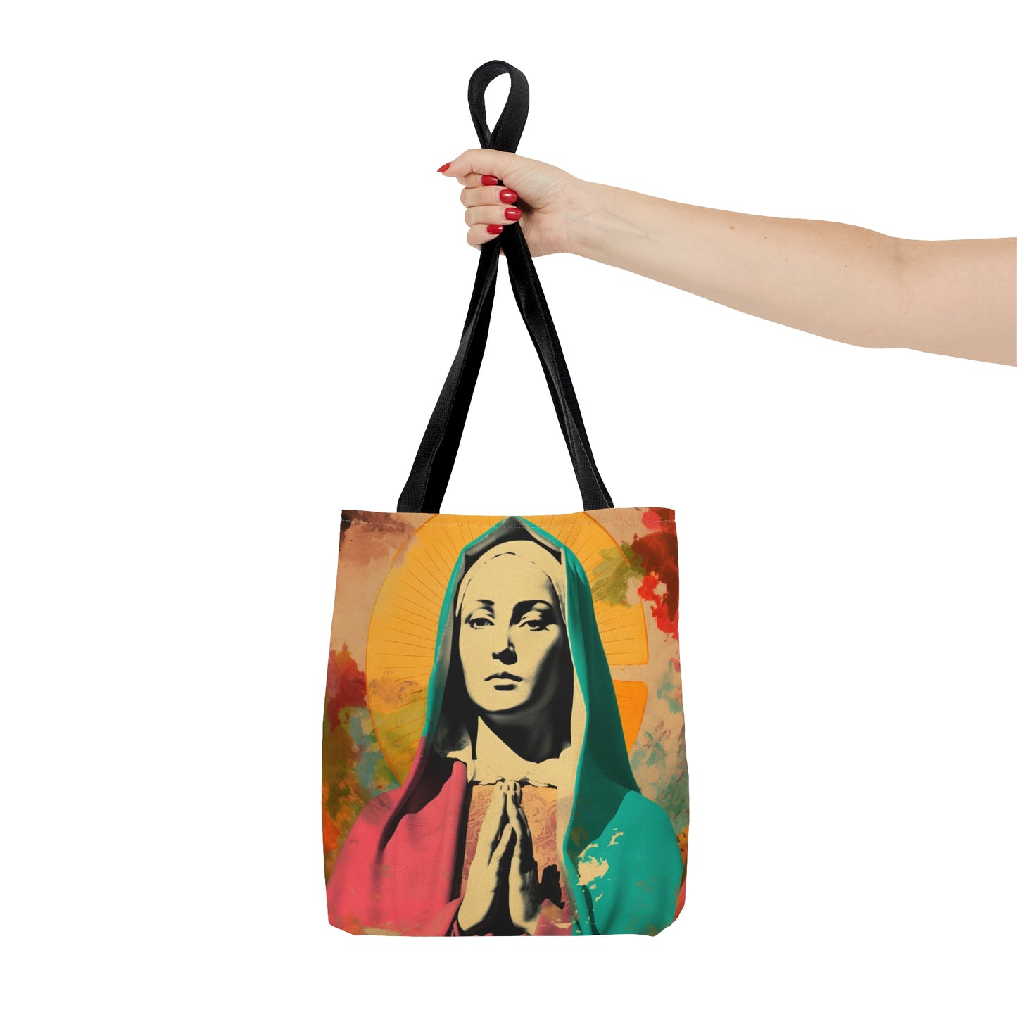 Mary Mother of God Tote Bag - Catholic faith inspired carry-all purse - day to day bag - Mary the Blessed Virgin - Double Sided