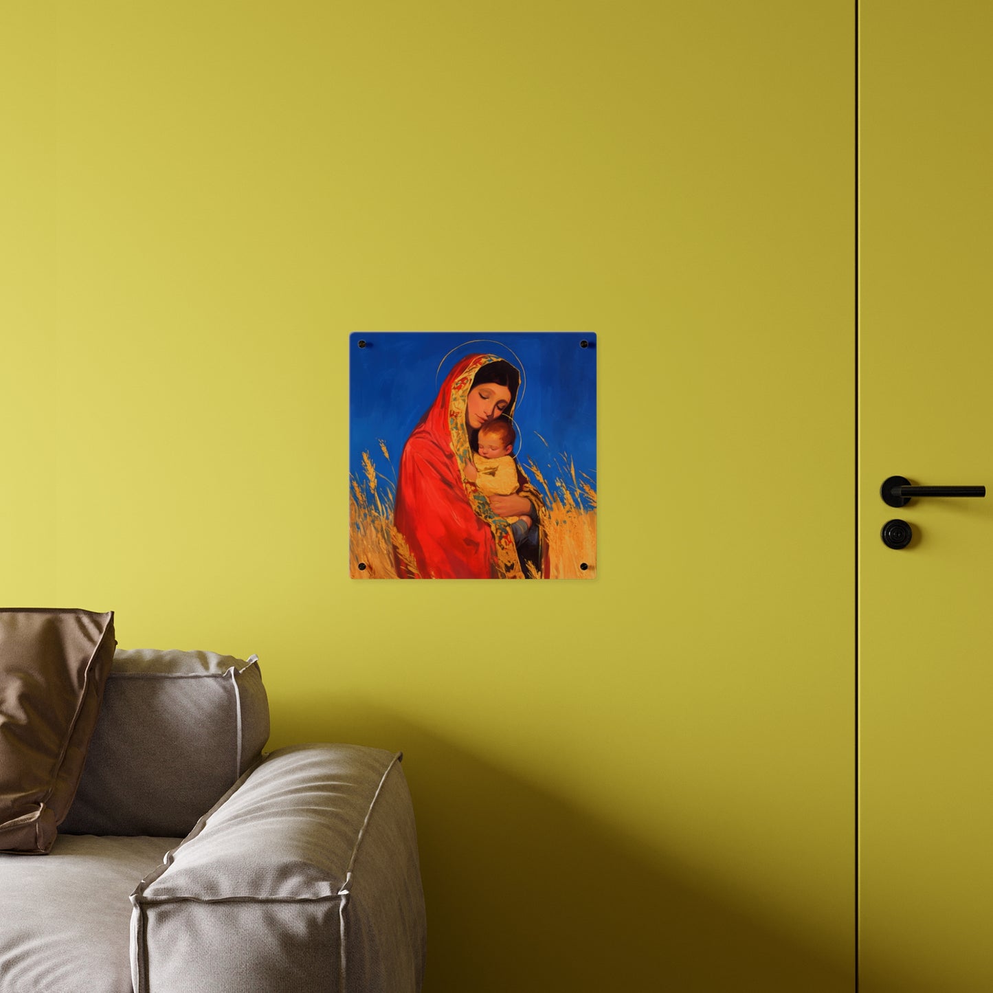 Our Lady of the Harvest - Wall Art Panel - Ready to Hang Acrylic Print - Catholic Saint Art - Patron Saint Print