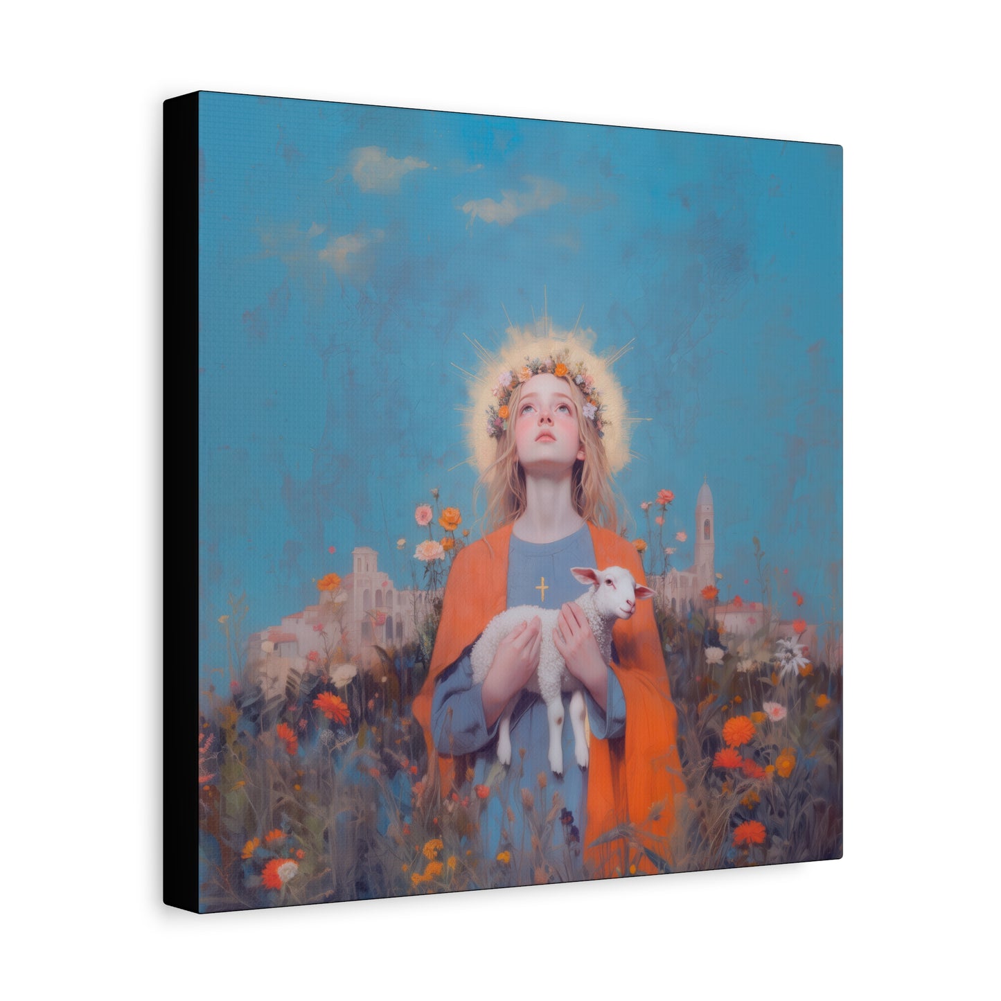 Saint Agnes of Rome - Museum Wrapped Canvas - Sanctified Souls Print - Religious Art for your Home - Catholic Patron Saint Art
