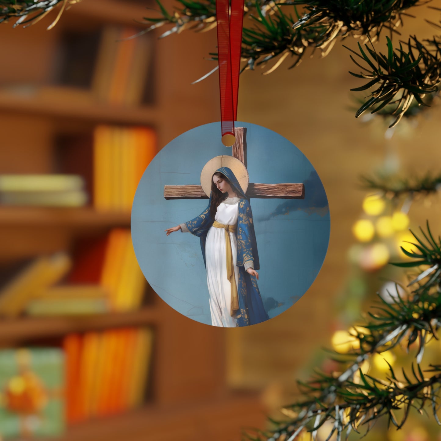 The Lady Of All Nations - Marian Devotion - Mother Mary - Metal Ornament - Religious Holiday Christmas Ornament and Keepsake - Prayer