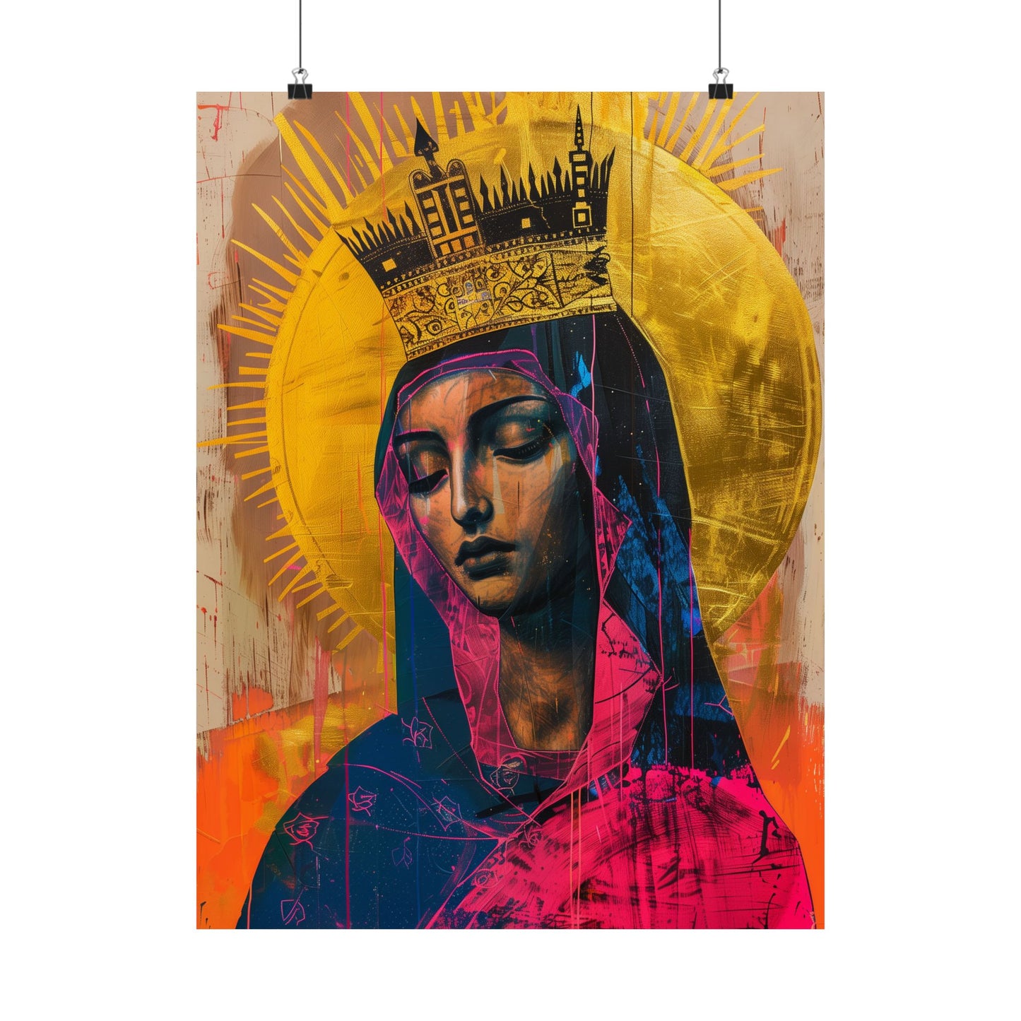 Mother Mary - Queen of the Universe Poster Print - Sanctified Souls Print - Multiple Sizes - Premium Posters - Catholic Art