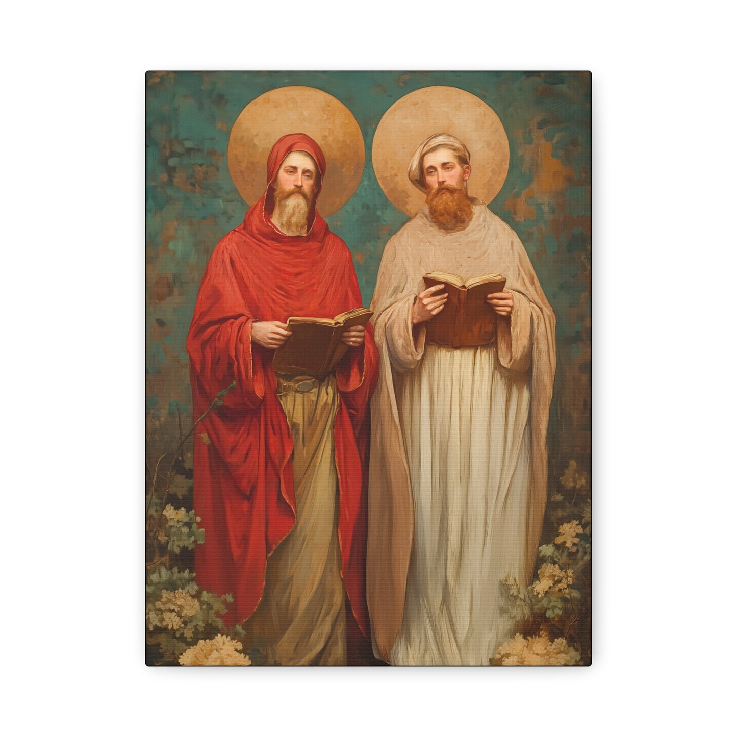Saints Cosmas and Damian - Multiple Sizes - Catholic Home art - Museum Wrapped Canvas - Sanctified Souls Print - Catholic Martyr Art