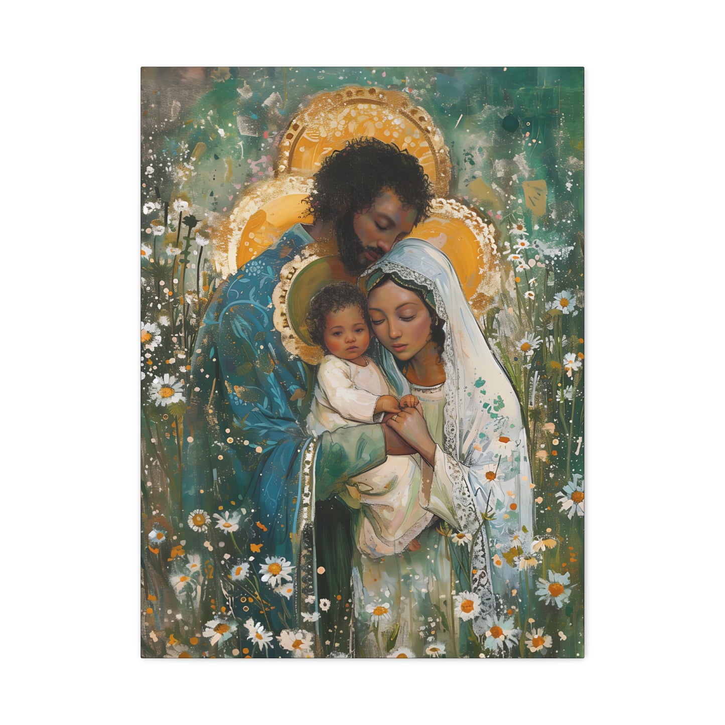 Sacred Sanctuary - Mary, Joseph, and the Infant Jesus - Museum Wrapped Canvas - Sanctified Souls Print - Religious Art - The Holy Family
