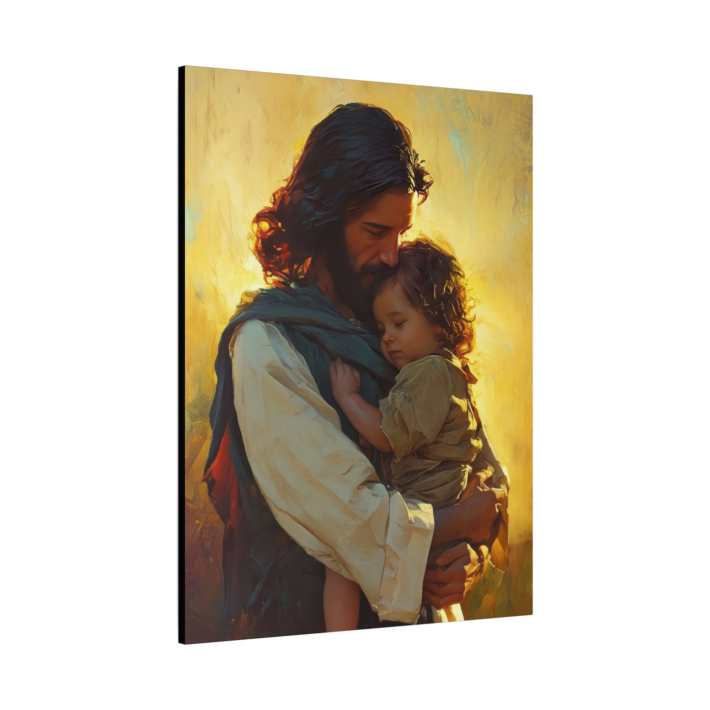 Divine Protector of the Innocent - Christ and Child - Museum Wrapped Canvas - Print - Religious Art for your Home - Christian art print