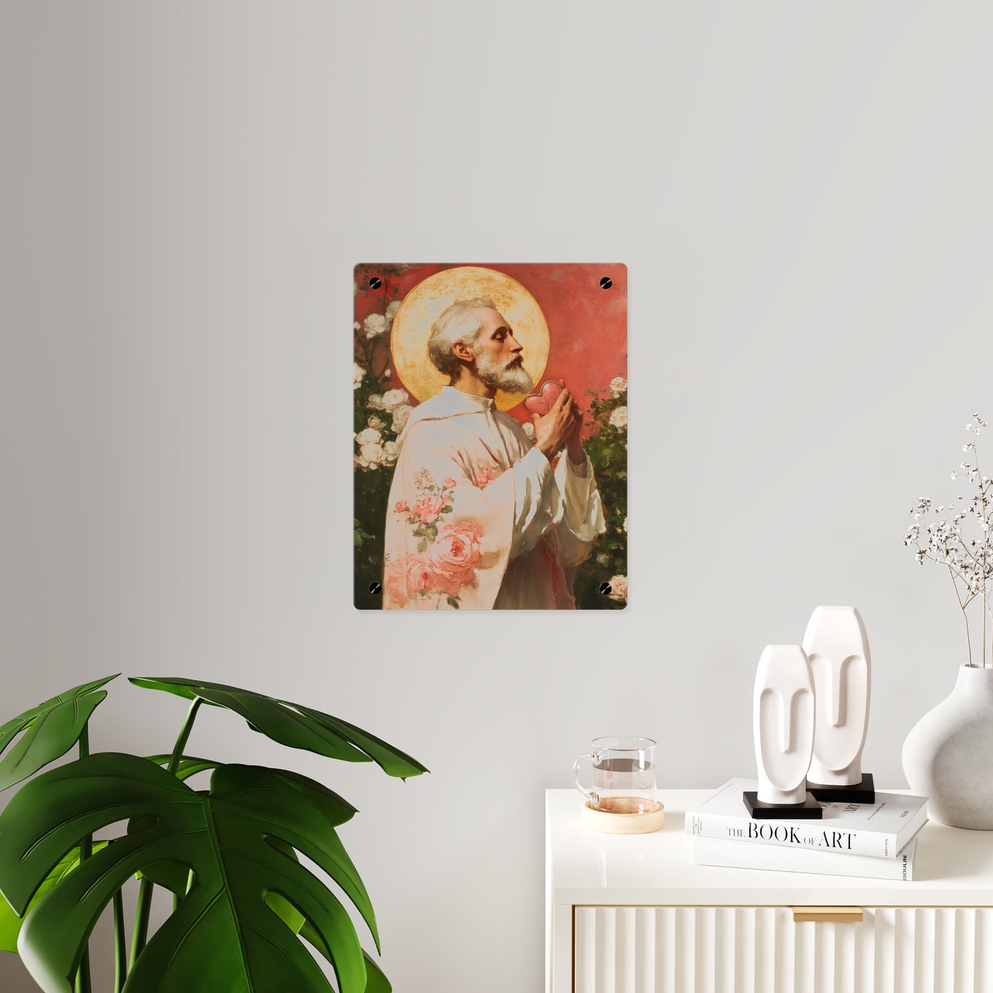 Saint Valentine Wall Art Panel - Ready to Hang Acrylic Print - Catholic Saint Art - Patron Saint Print - Catholic Saint Wall Art