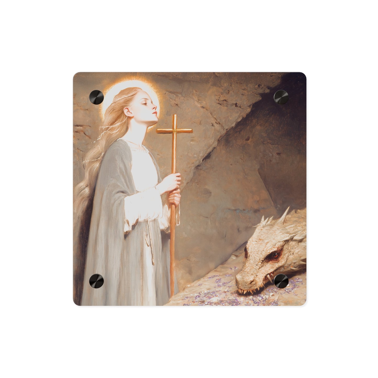 Saint Margaret of Antioch Wall Art Panel - Ready to Hang Acrylic Print - Catholic Saint Art - Patron Saint Print - No Frame needed