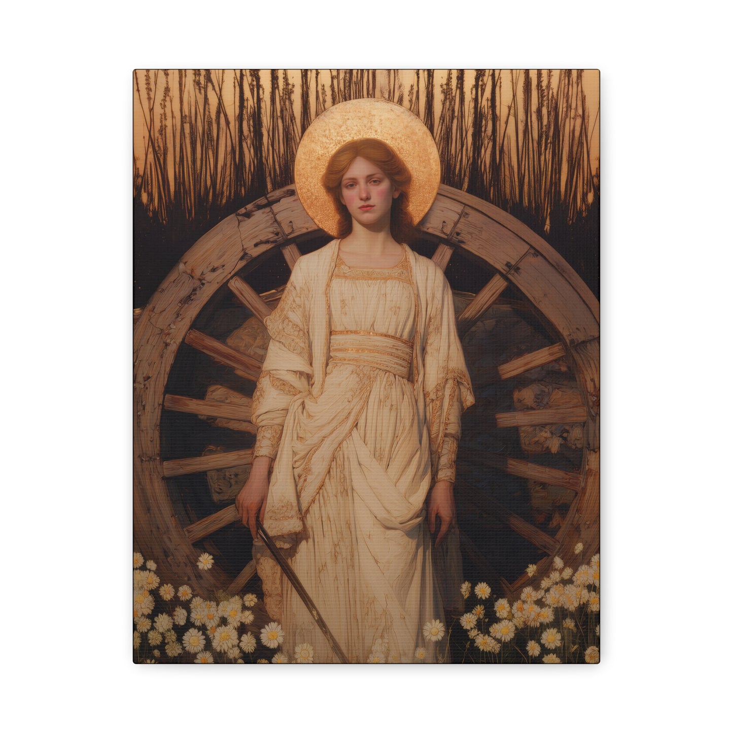 Saint Catherine of Alexandria - Museum Wrapped Canvas - Sanctified Souls Print - Religious Art for your Home - Catholic Patron Saint Art