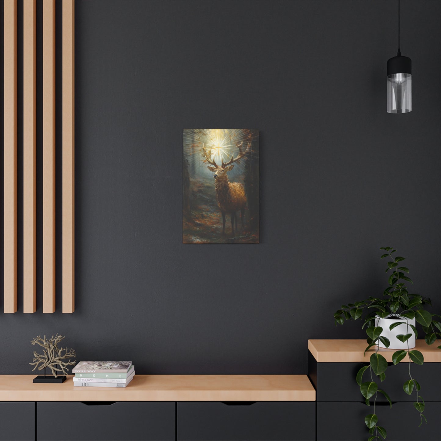 The Stag of Saint Hubert / Saint Hubertus Stag - Museum Wrapped Canvas - Sanctified Souls Print - Religious Art for your Home