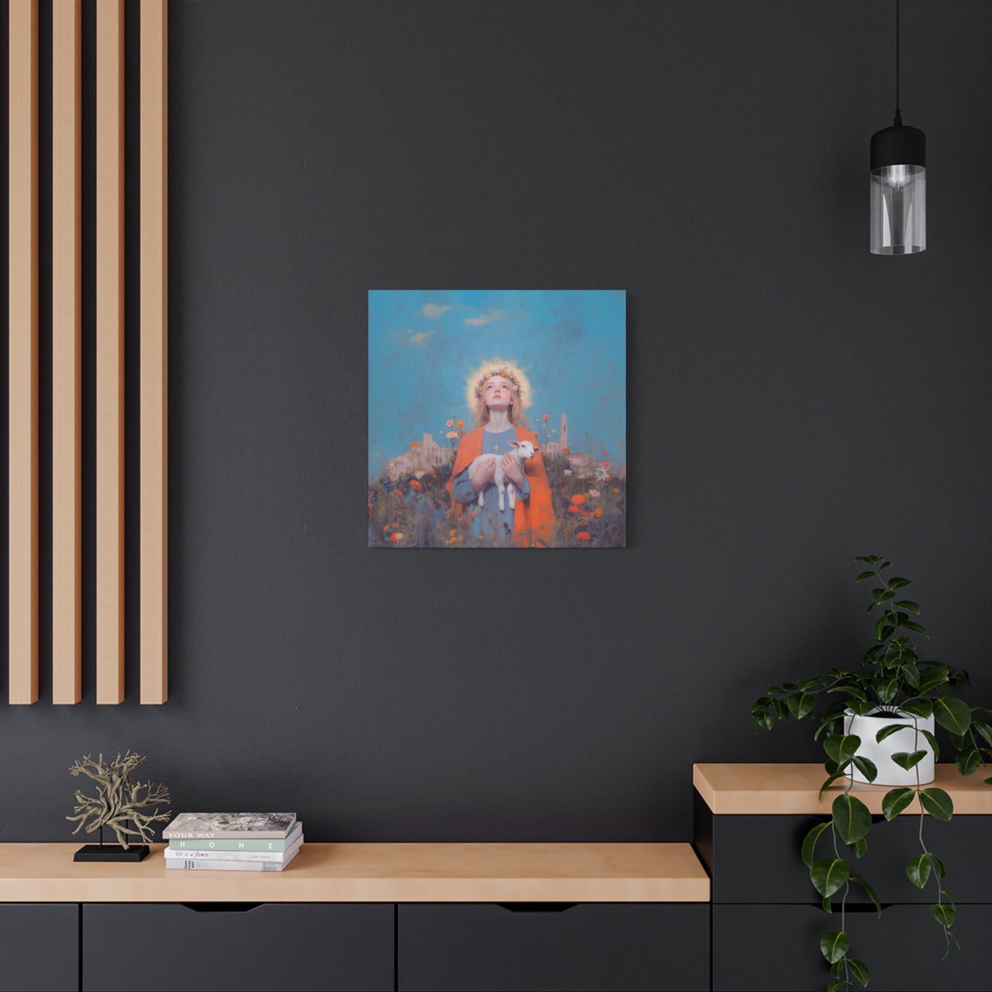 Saint Agnes of Rome - Museum Wrapped Canvas - Sanctified Souls Print - Religious Art for your Home - Catholic Patron Saint Art