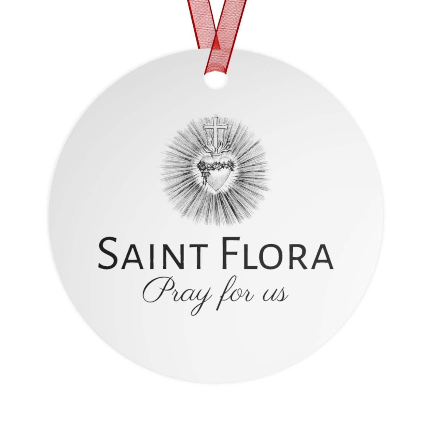 Saint Flora - Religious Holiday Christmas Ornament and Keepsake - Double sided Keepsake Religious Ornament