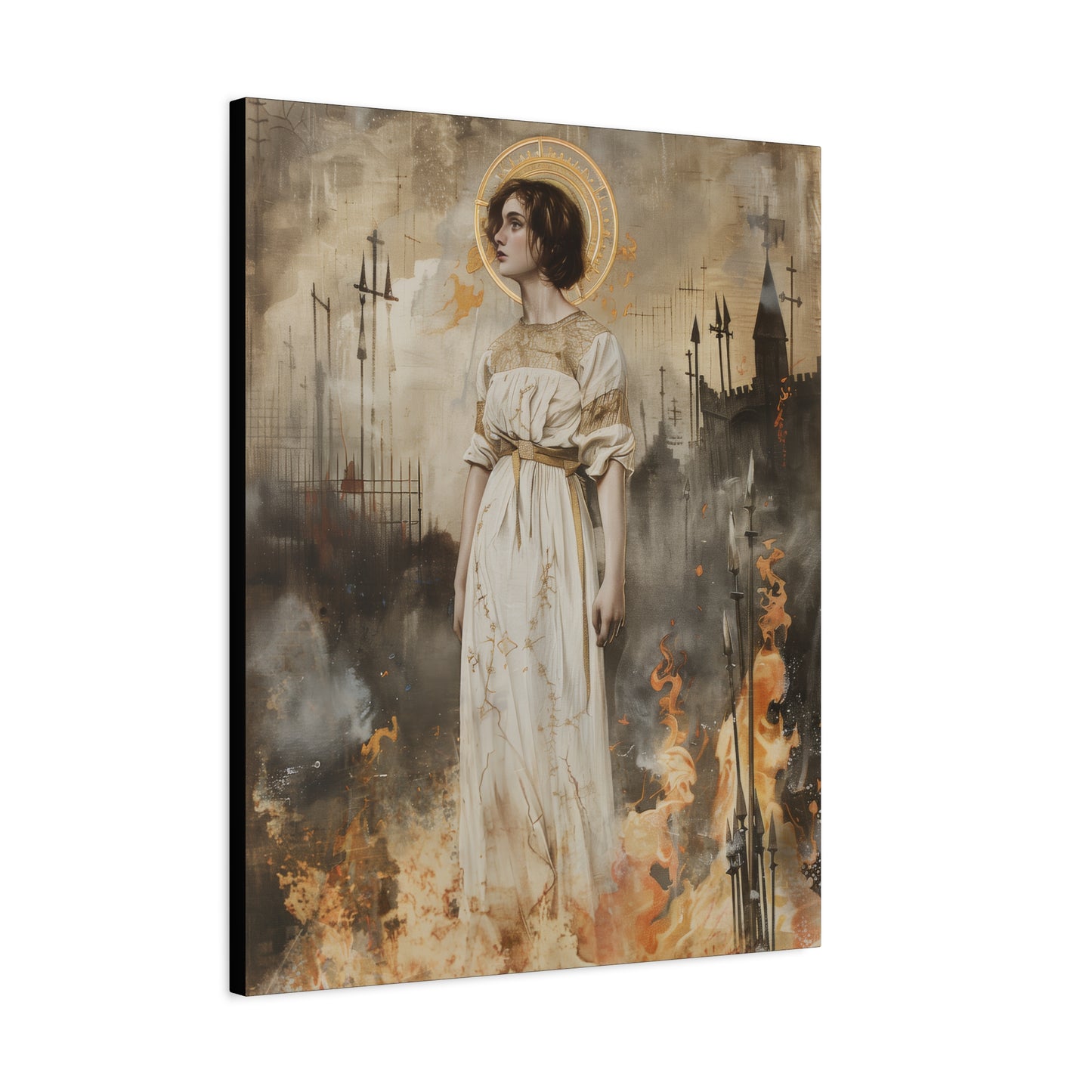 Saint Joan of Arc - Museum Wrapped Canvas - Sanctified Souls Print - Religious Art for your Home
