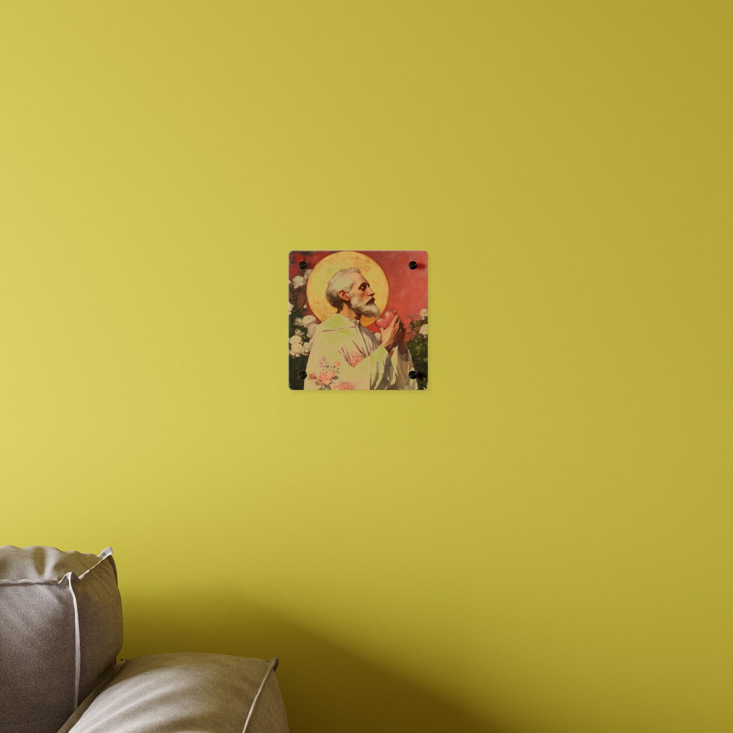 Saint Valentine Wall Art Panel - Ready to Hang Acrylic Print - Catholic Saint Art - Patron Saint Print - Catholic Saint Wall Art