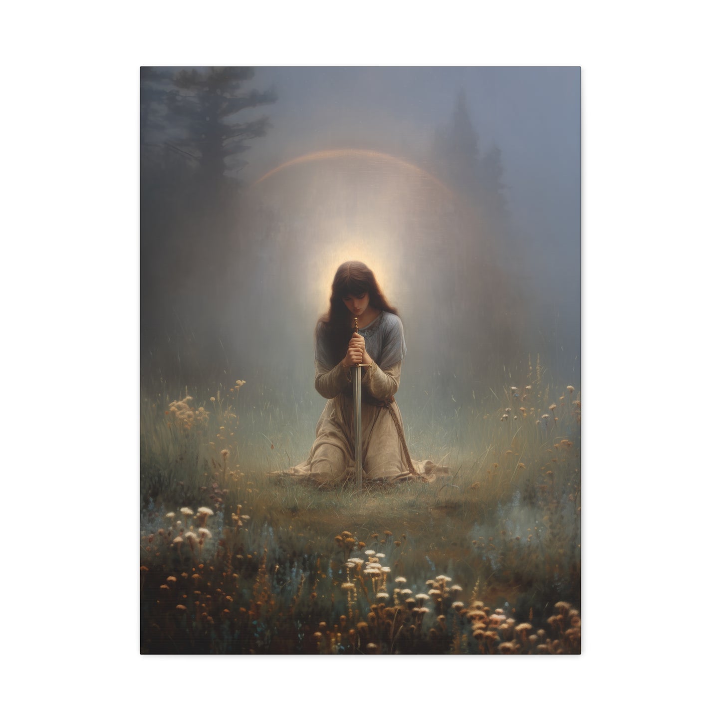 Saint Joan of Arc - Museum Wrapped Canvas - Sanctified Souls Print - Religious Art for your Home - Catholic Patron Saint Art