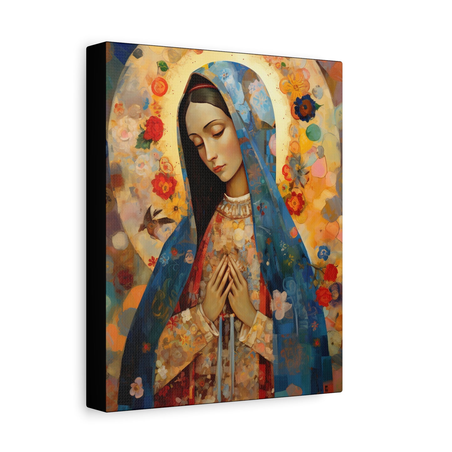 Mary's Silent Blessing - Museum Wrapped Canvas - Sanctified Souls Print - Religious Art for your Home - The Virgin Mary