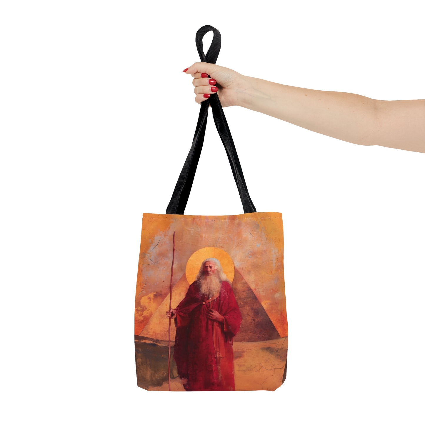 He Led Them with a Staff - Moses in Egypt - Tote Bag - Large Medium Small Faith Art Bag - Bible Study Faith Purse - Double Sided