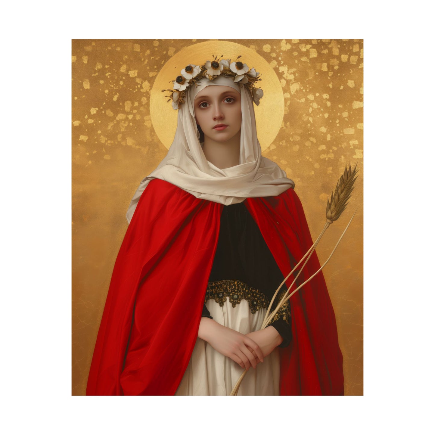 Saint Solange of Bourges - Sanctified Souls Print - Multiple Sizes - Premium Matte Vertical Posters - Catholic Saint Art
