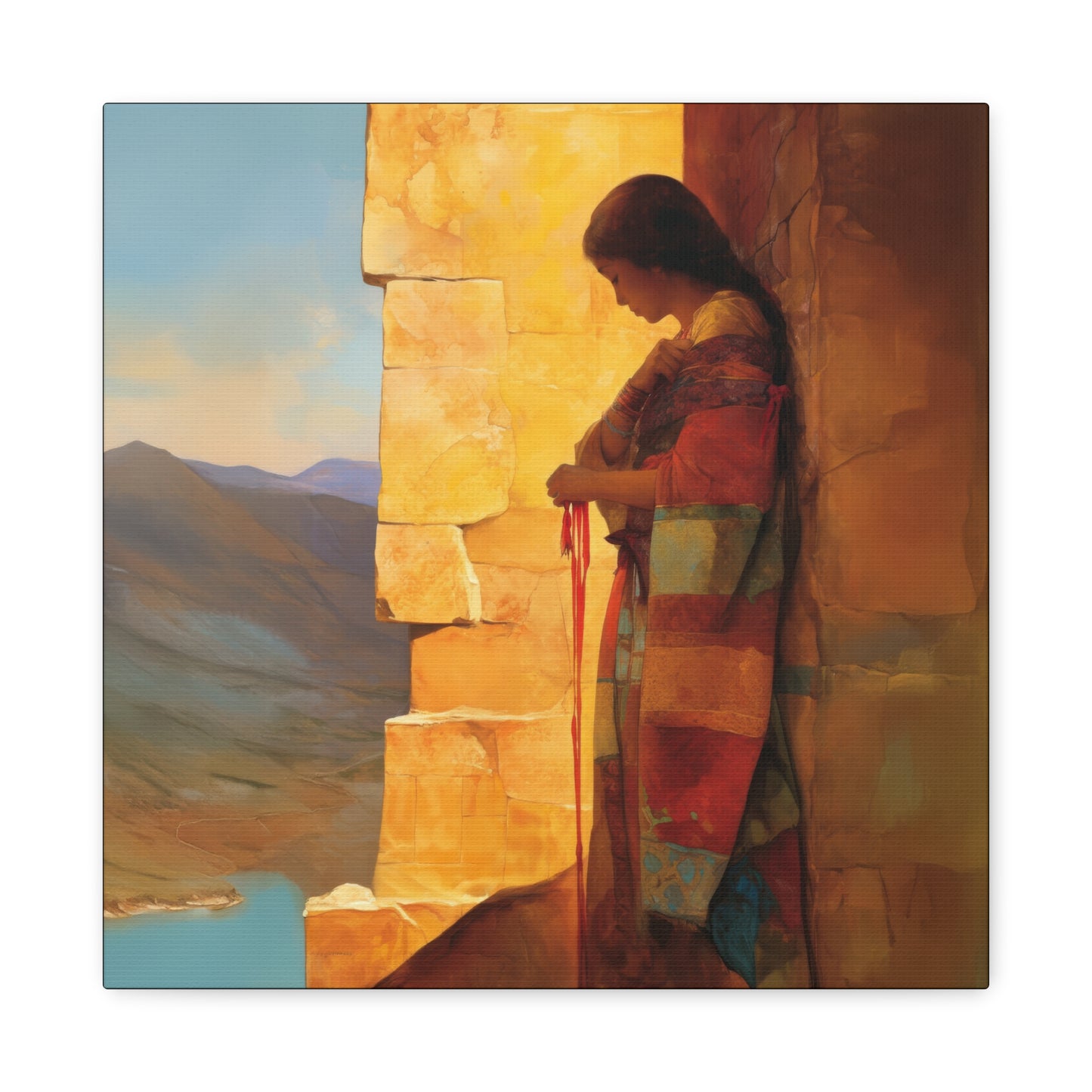 A Thread Through the Line of Christ - Rahab Museum Wrapped Canvas - Sanctified Souls Print -Based on Klimt's The Kiss