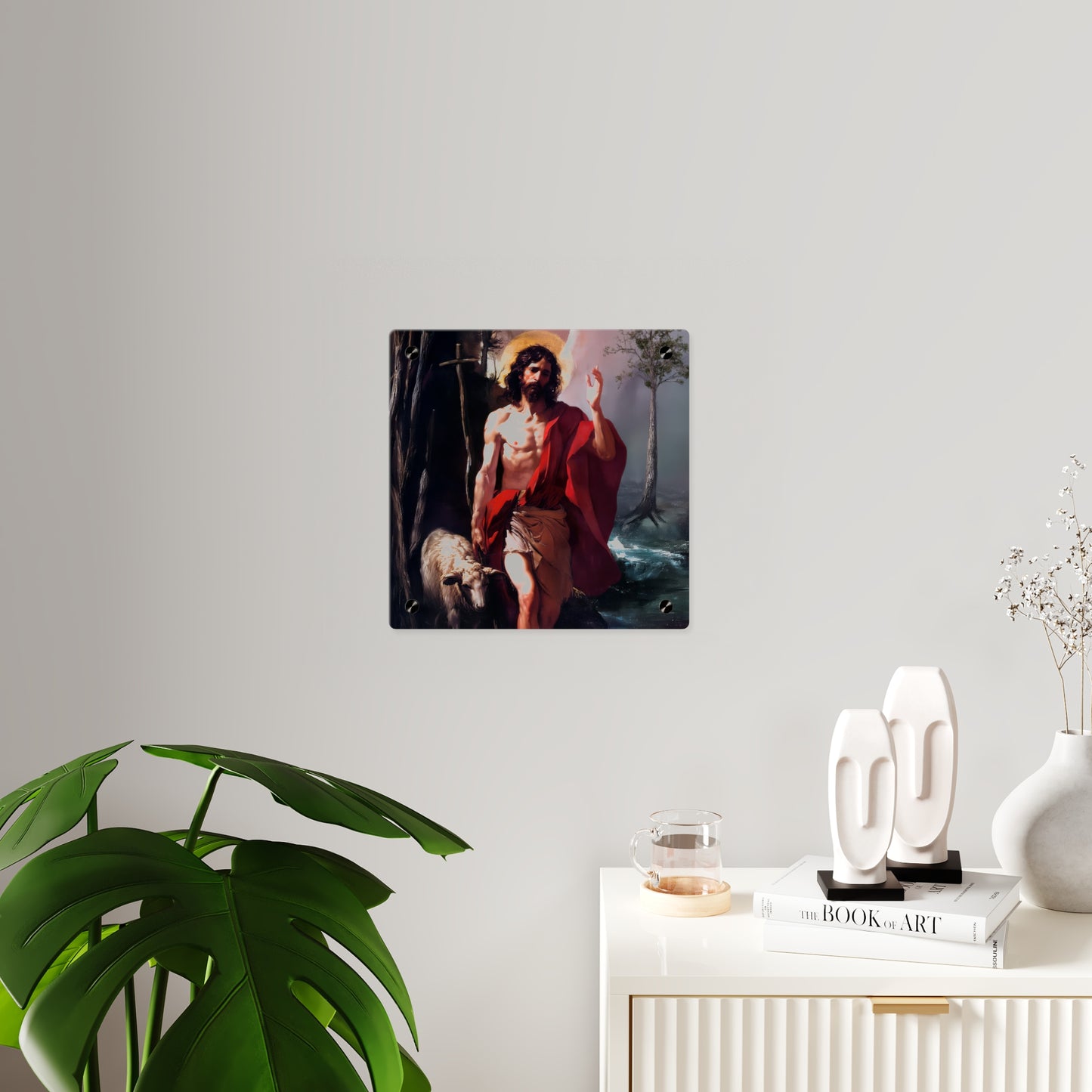 Saint John the Baptist Wall Art Panel - Ready to Hang Acrylic Print - Catholic Saint Art - Patron Saint Print - No Frame needed