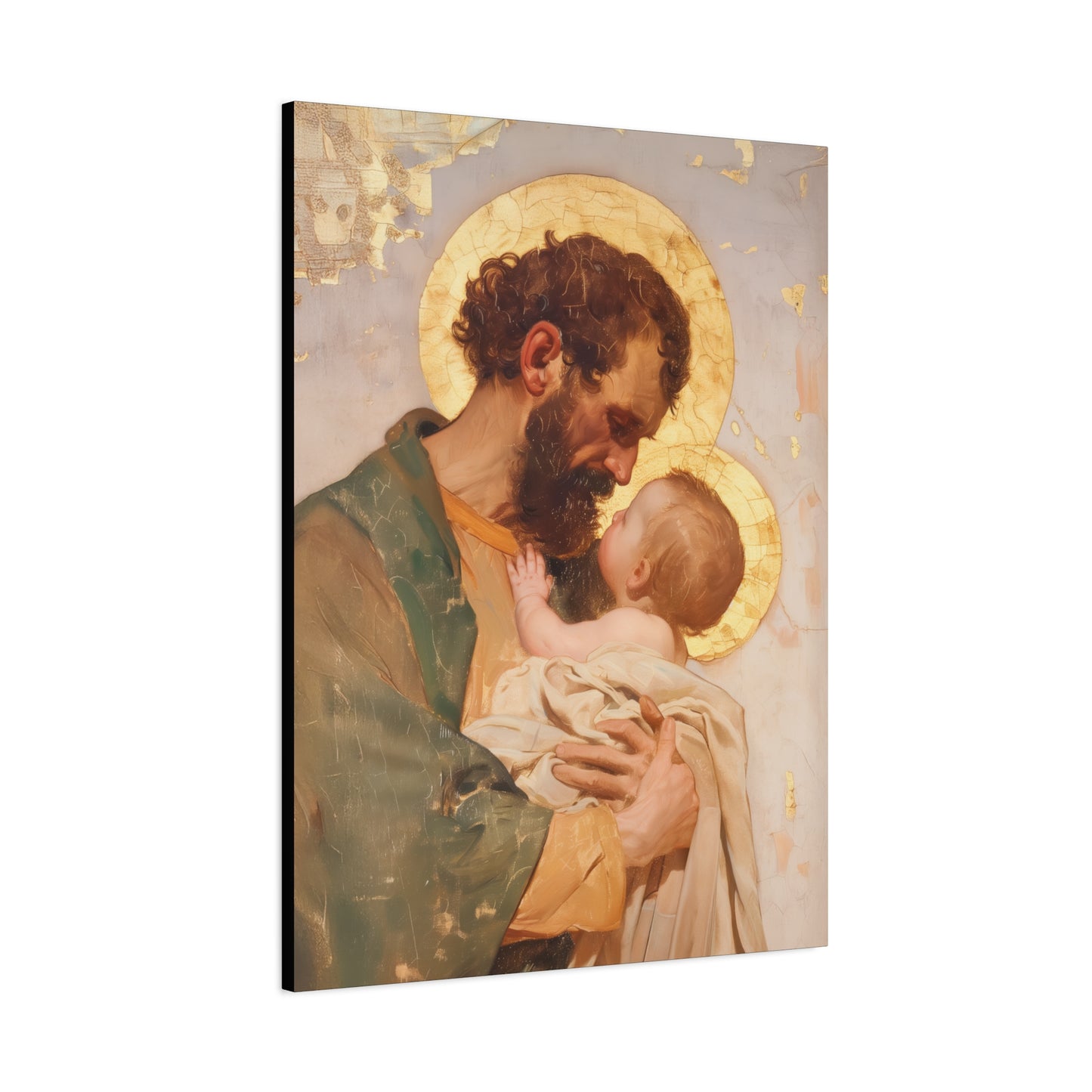 Saint Joseph, Pillar of the Holy Family - Museum Wrapped Canvas - Print - Religious Art for your Home - Christian print - Prayer Room