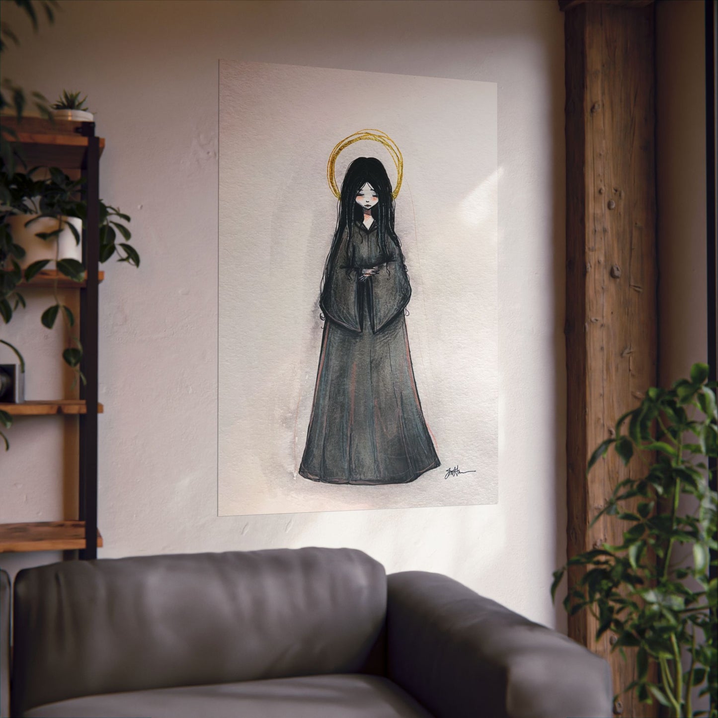 Blessed Mary Magdalen Kiota Hand-Drawn Catholic Art Print | Martyrs of Japan Devotional Wall Art | Sanctified Solocosmo Religious Poster