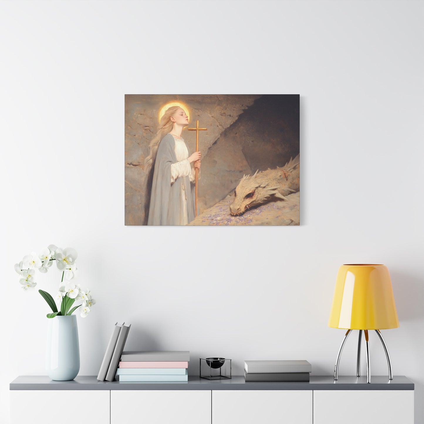 Saint Margaret of Antioch - Museum Wrapped Canvas - Sanctified Souls Print - Religious Art for your Home - Catholic Patron Saint Art