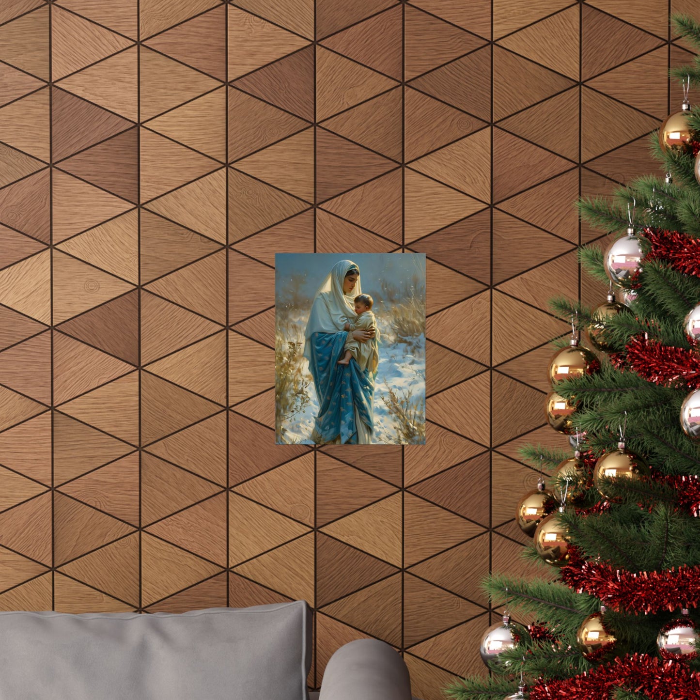 Snowfall of Grace - Our Lady's Winter Radiance - Our Lady of the Snows Print - Sanctified Souls Print - Multiple Sizes - Premium Posters