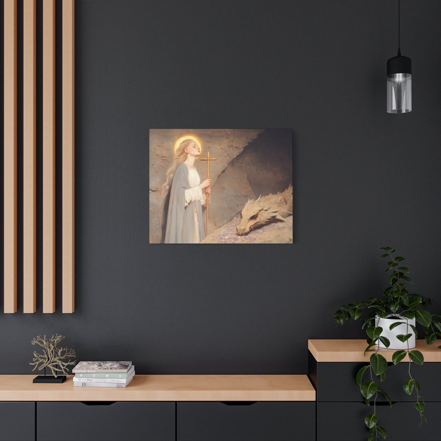 Saint Margaret of Antioch - Museum Wrapped Canvas - Sanctified Souls Print - Religious Art for your Home - Catholic Patron Saint Art