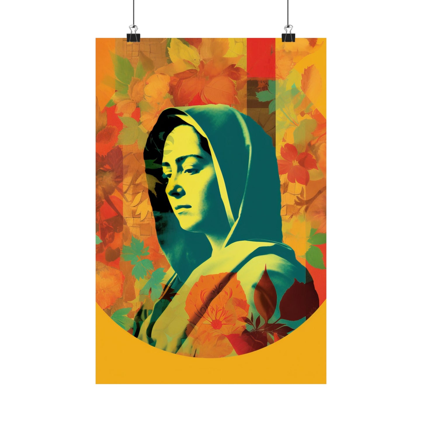 Mary The Blessed Virgin - Sanctified Souls Print - Multiple Sizes - Premium Matte Vertical Poster - Pop Surreal Lowbrow Art Style