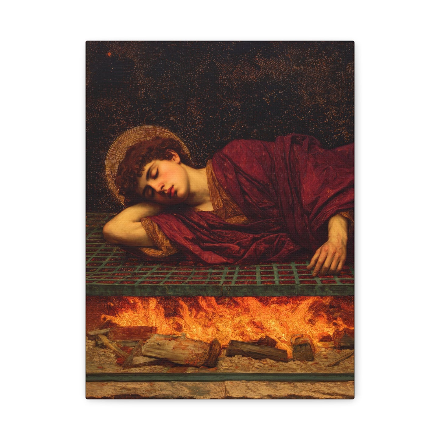 Saint Lawrence - Museum Wrapped Canvas - Sanctified Souls Print - Religious Art for your Home - Catholic Patron Saint Art