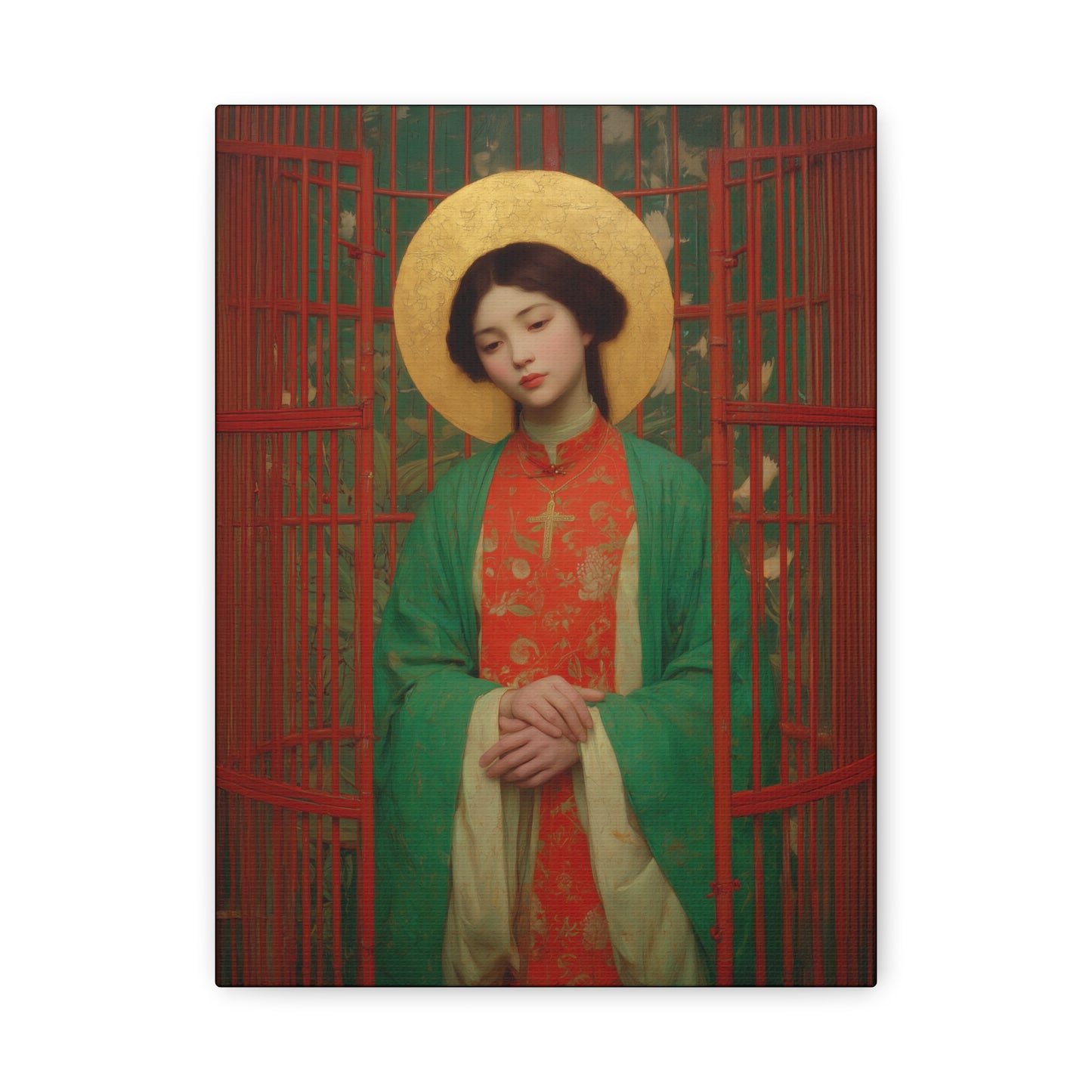 Saint Agnes Tsao Kou Ying - Museum Wrapped Canvas - Sanctified Souls Print - Religious Art for your Home - Catholic Patron Saint Art
