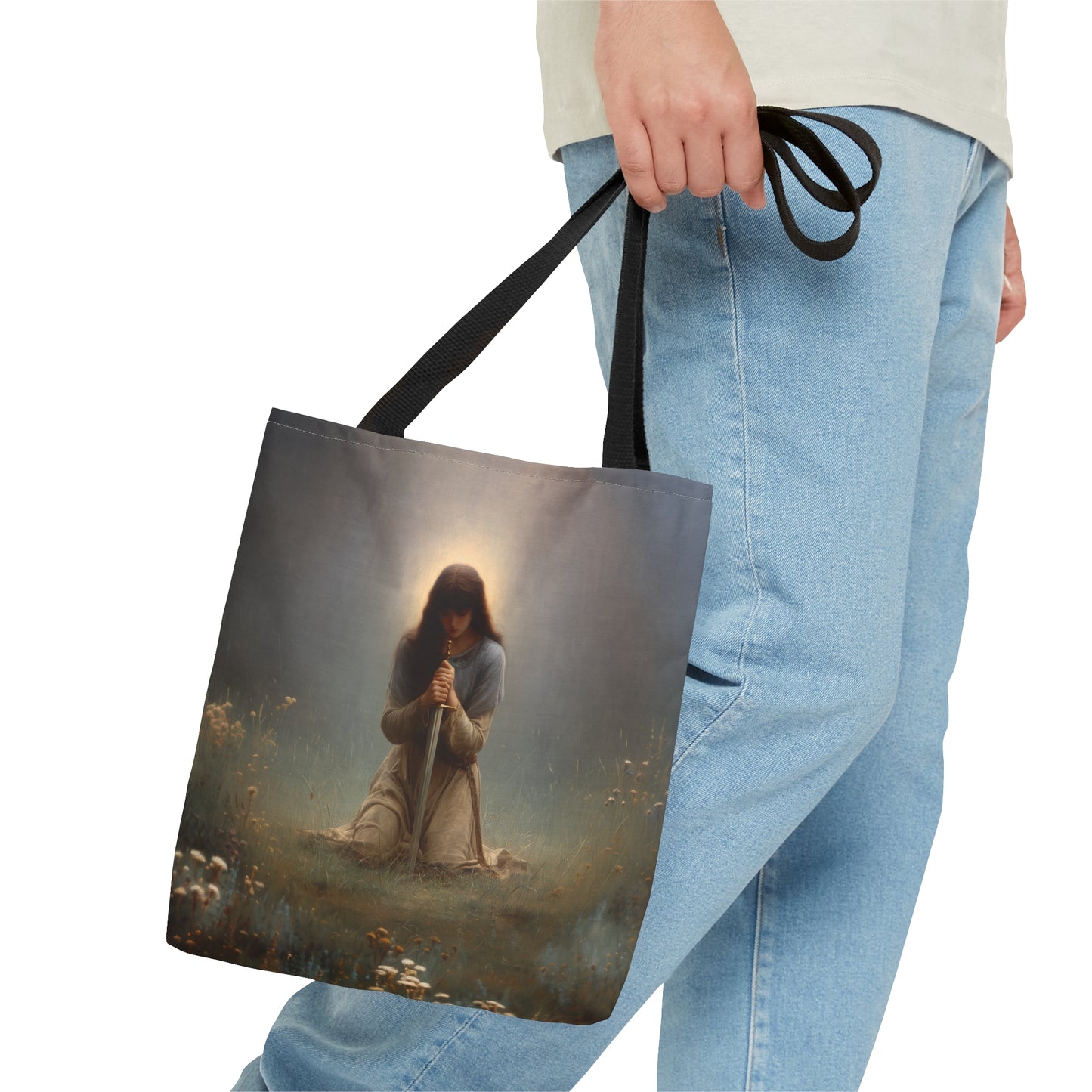 Saint Joan of Arc - Tote Bag - Large Medium Small Faith Art Bag - Bible Study Faith Purse - Double Sided