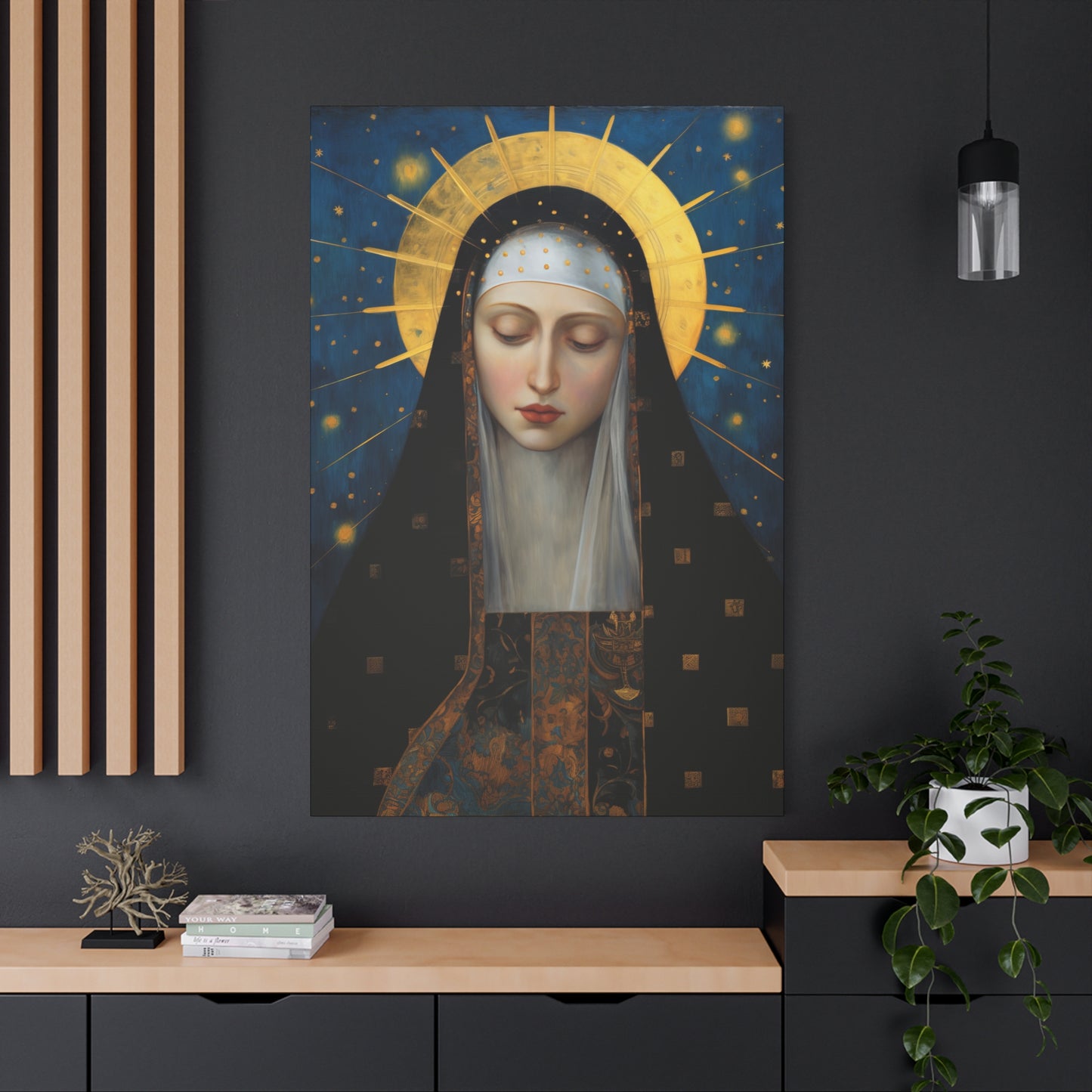 Saint Brigid of Sweden Canvas Print - Multiple Sizes - Catholic Home art - Museum Wrapped Canvas - Sanctified Souls Print