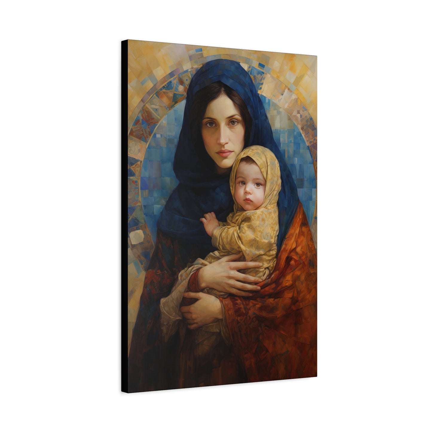 Maternal Seraph - Virgin Mary and Infant Jesus - Museum Wrapped Canvas - Religious Art for your Home - Catholic Art - Mary and Christ Child