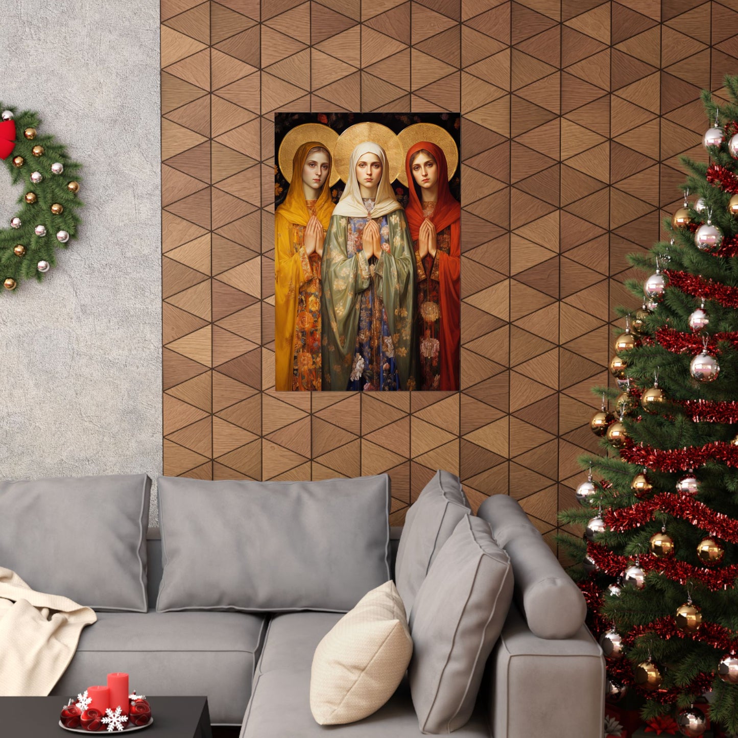 Saints Metrodora, Nymphodora and Menodora - Sanctified Souls Print - Multiple Sizes - Premium Matte Vertical Posters