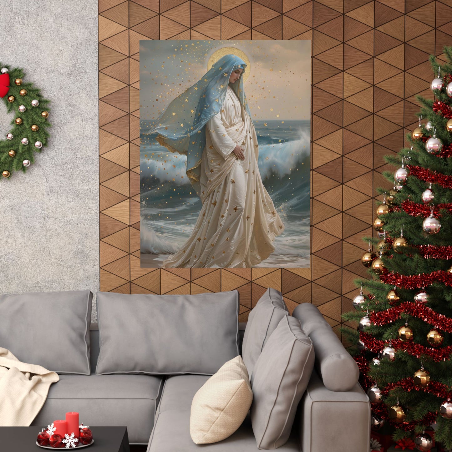 Ocean's Embrace - Devotion to Our Lady poster print - Sanctified Souls - Multiple Sizes - Premium Matte Posters - Our Lady Star of the Sea