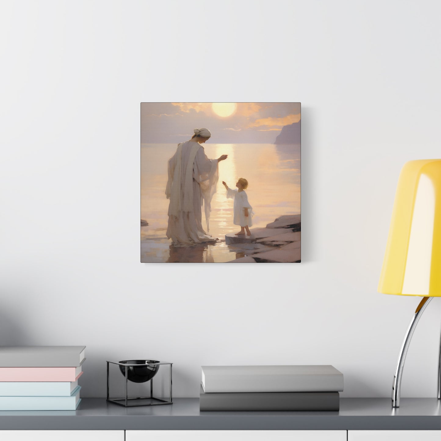 Divine Maternal Grace Museum Wrapped Canvas - Sanctified Souls Print - Mother & Child Nursery Art - New Mother - Religious Art for Mothers