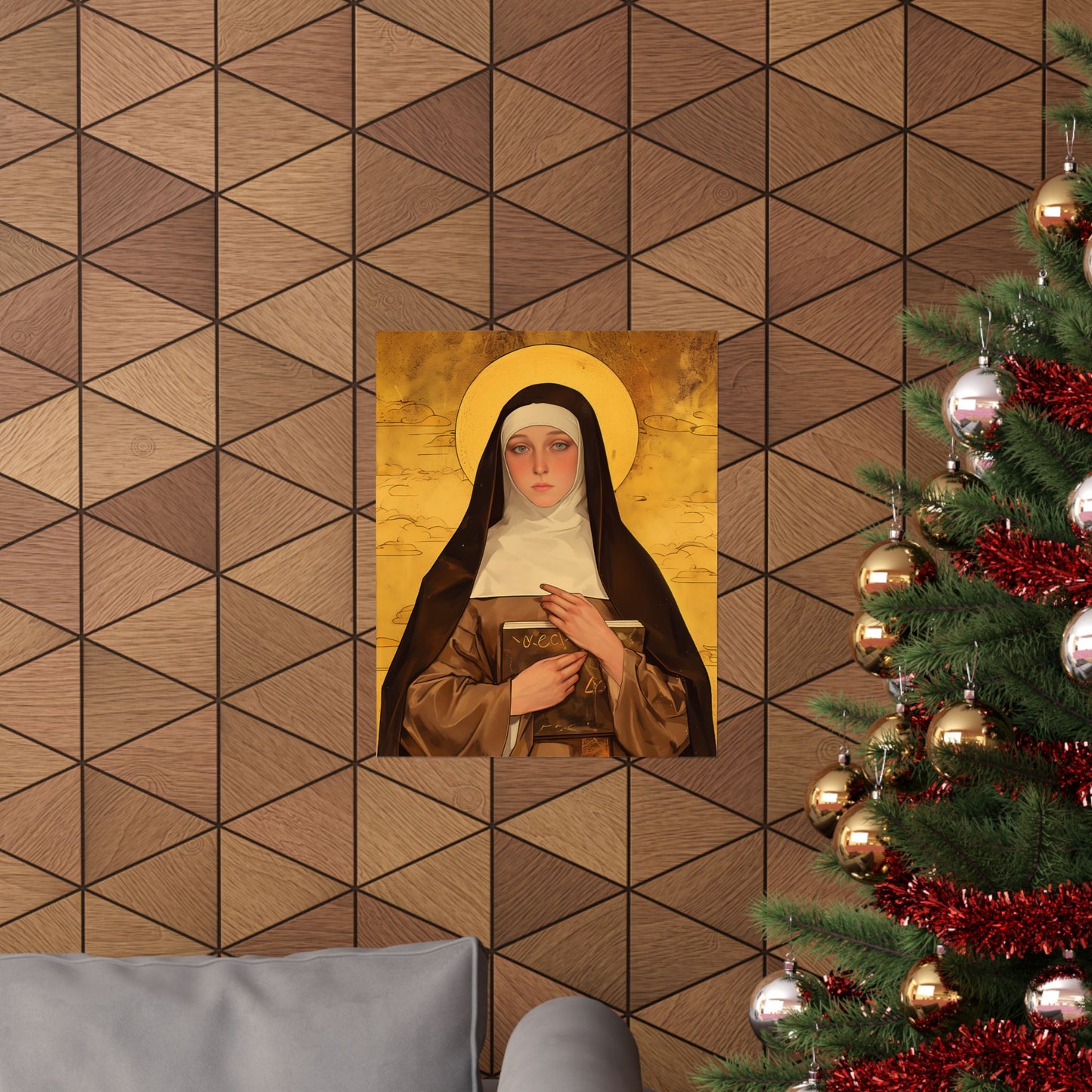 Saint Catherine of Bologna Poster Print - Sanctified Souls Print - Multiple Sizes - Premium Posters - Catholic Art for your home