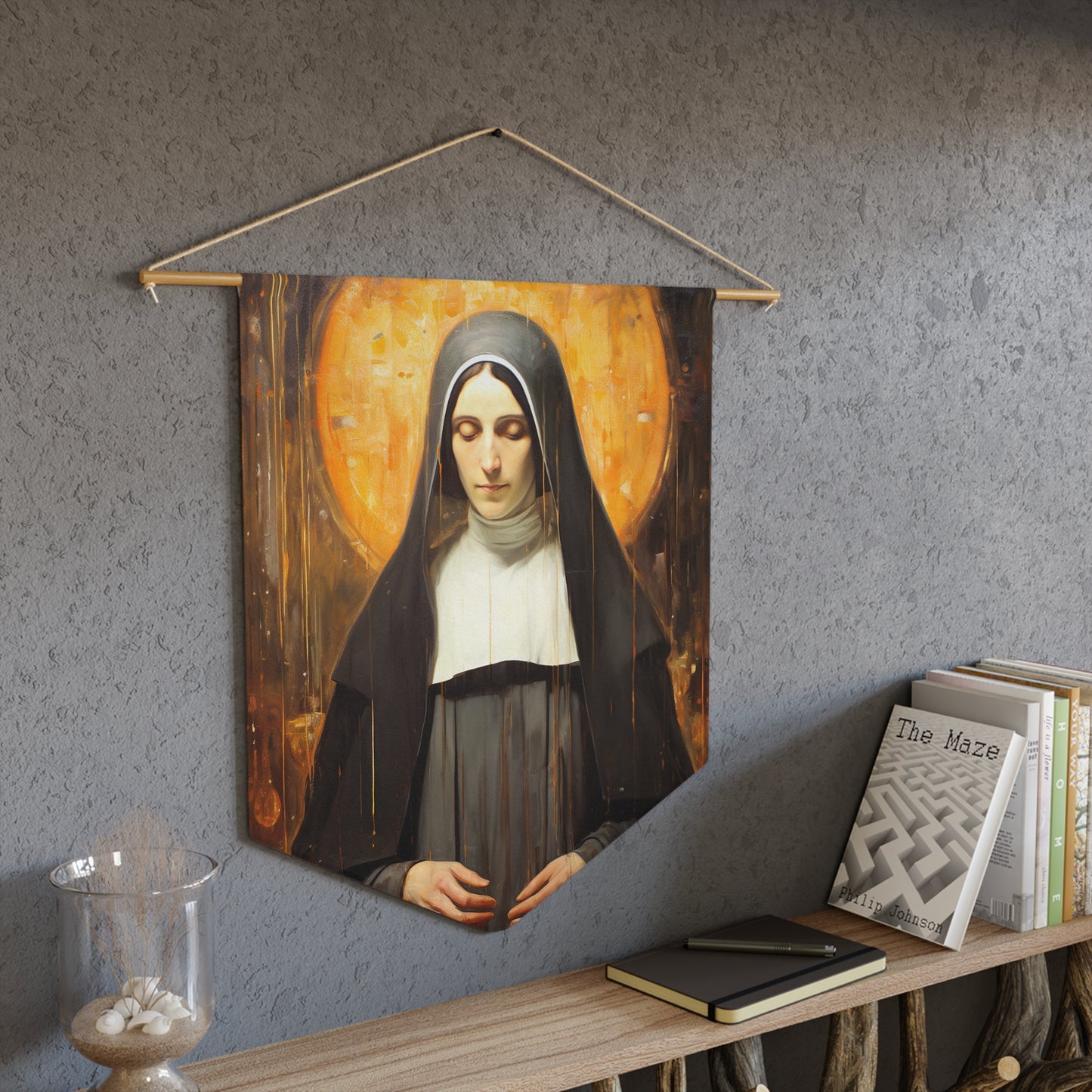Saint Alice Wall Banner / Wall Hanging - Unique Religious Art for your home - Prayer room - Catholic Home Art - 18" x 21"
